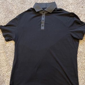 Lululemon Men’s Metal Vent Tech Polo Short Sleeve Shirt Black Size Large